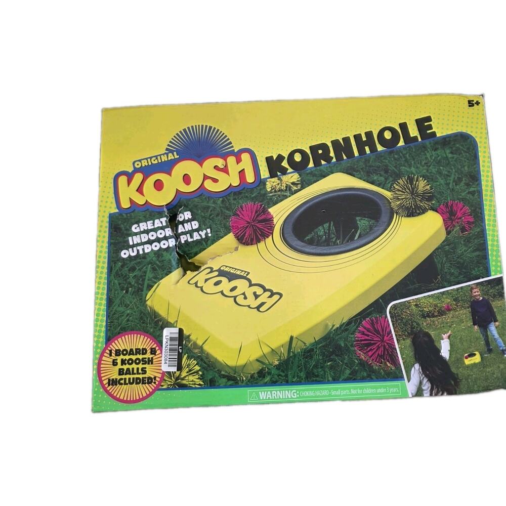 Original Koosh Kornhole Game Kids Indoor Outdoor 6 Balls Complete Set Box Wear